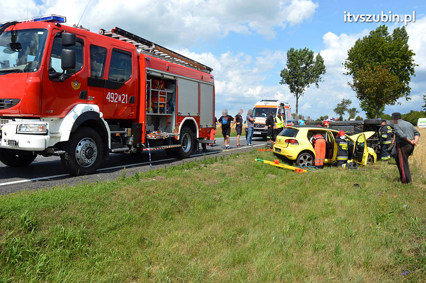 Wypadek na krajowej piątce w Wąsoszu