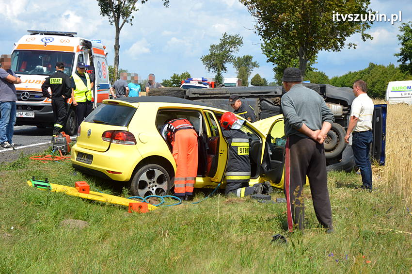 Wypadek na krajowej piątce w Wąsoszu