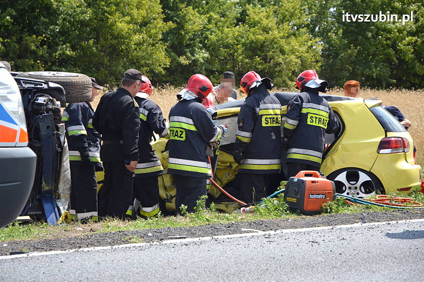 Wypadek na krajowej piątce w Wąsoszu