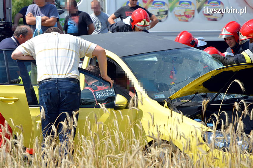 Wypadek na krajowej piątce w Wąsoszu