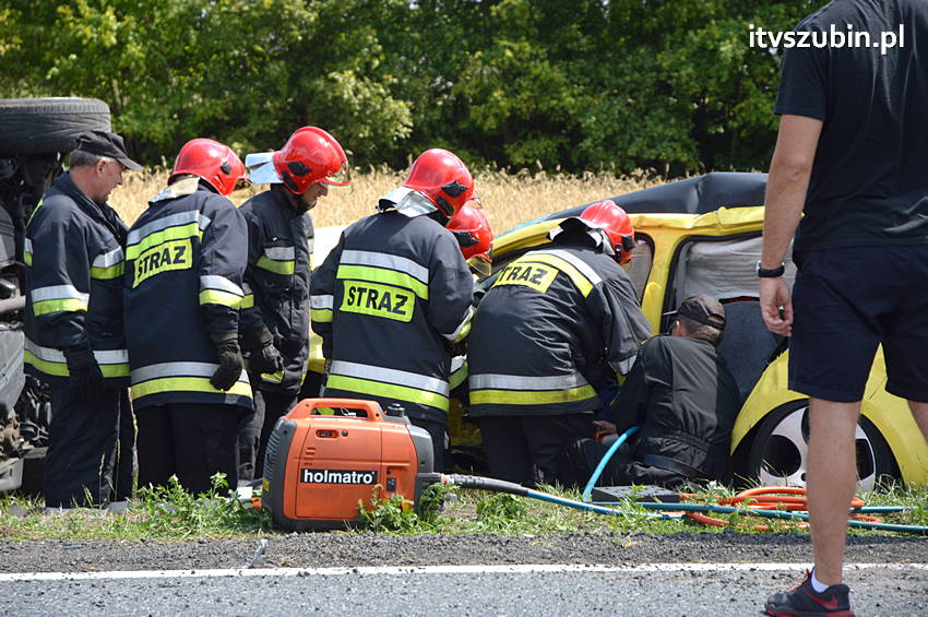 Wypadek na krajowej piątce w Wąsoszu