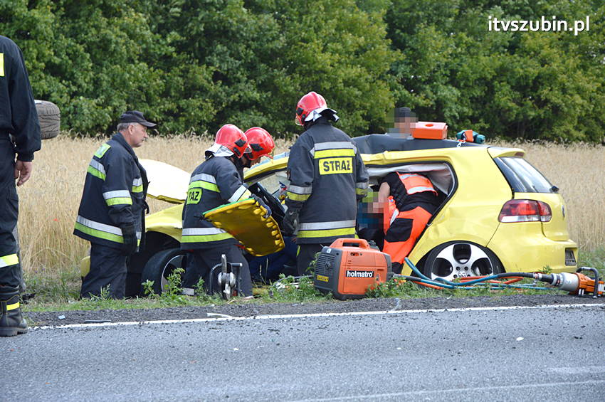 Wypadek na krajowej piątce w Wąsoszu
