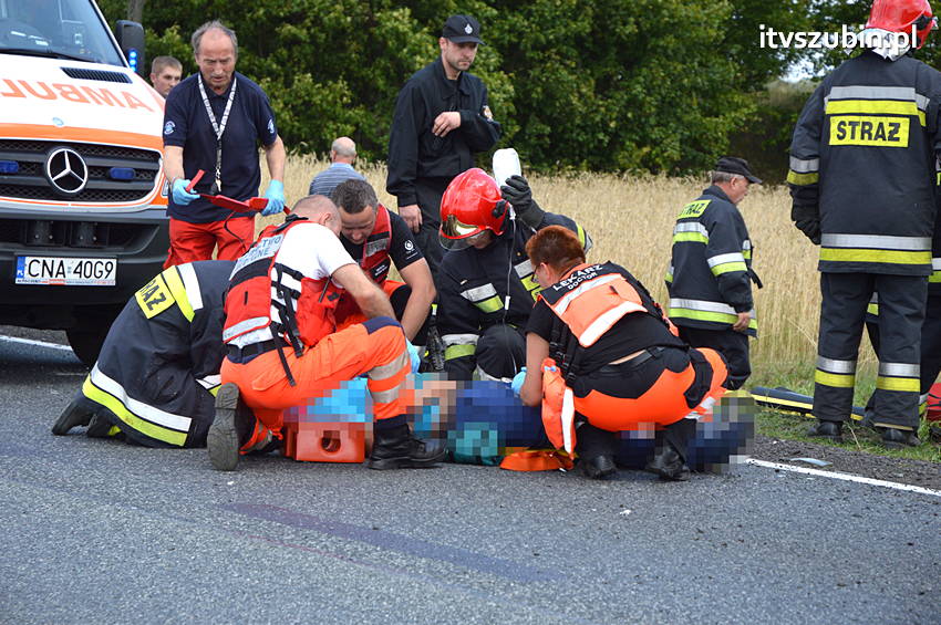 Wypadek na krajowej piątce w Wąsoszu