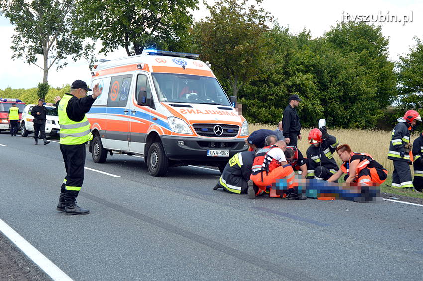 Wypadek na krajowej piątce w Wąsoszu