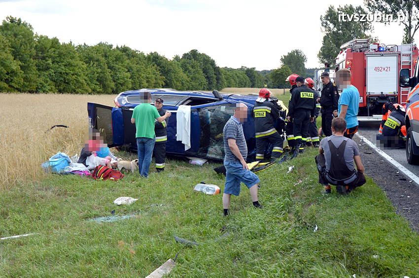 Wypadek na krajowej piątce w Wąsoszu