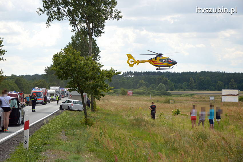 Wypadek na krajowej piątce w Wąsoszu