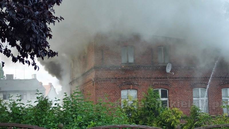 Pożar budynku przy Placu Konopnickiej w Nakle nad Notecią