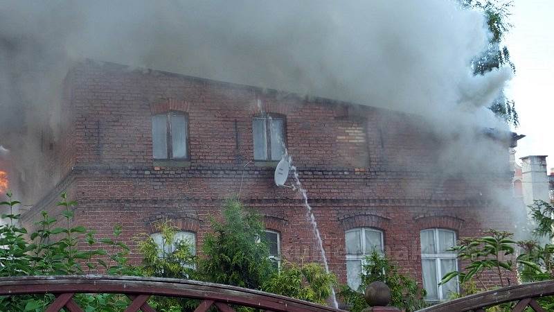 Pożar budynku przy Placu Konopnickiej w Nakle nad Notecią