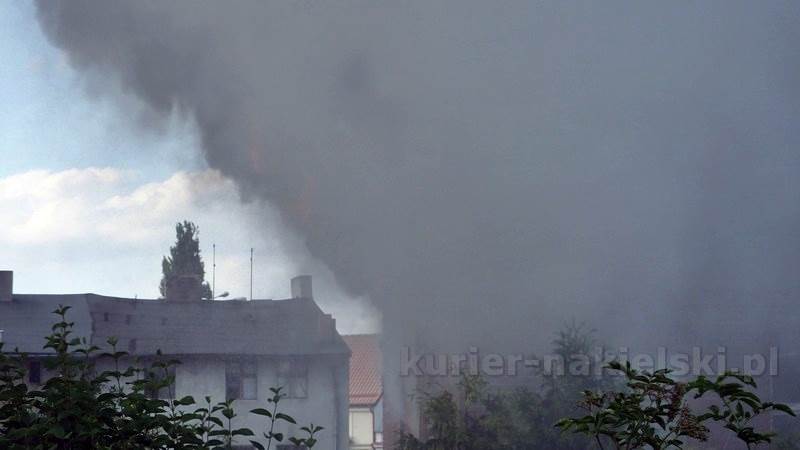 Pożar budynku przy Placu Konopnickiej w Nakle nad Notecią