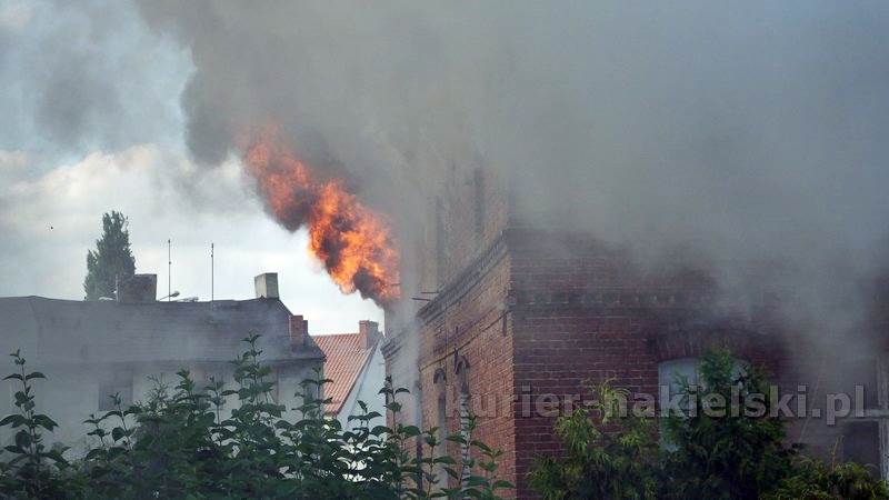 Pożar budynku przy Placu Konopnickiej w Nakle nad Notecią