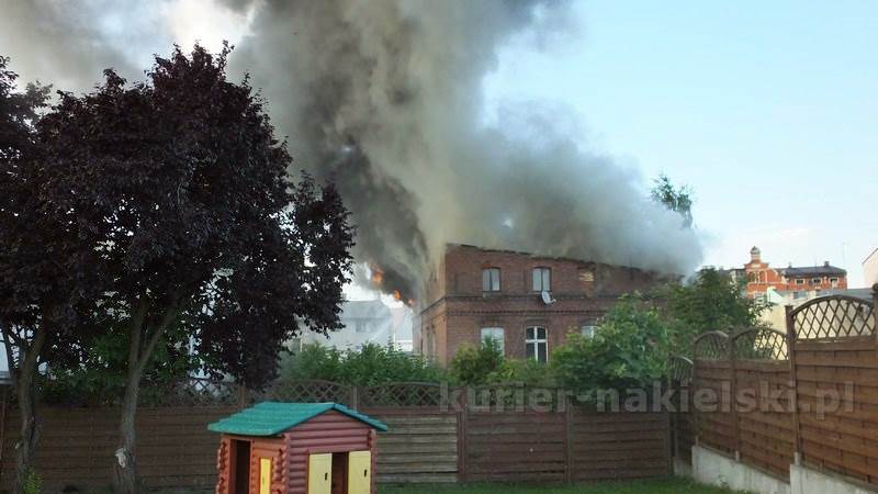 Pożar budynku przy Placu Konopnickiej w Nakle nad Notecią