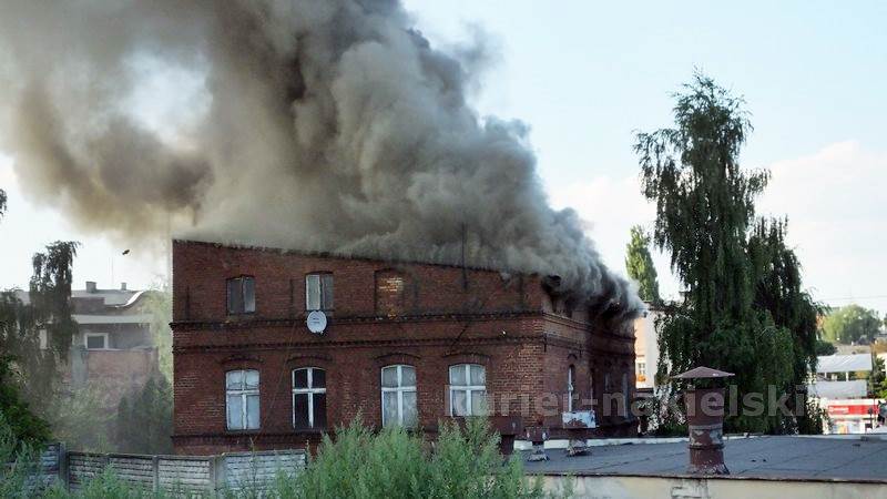Pożar budynku przy Placu Konopnickiej w Nakle nad Notecią