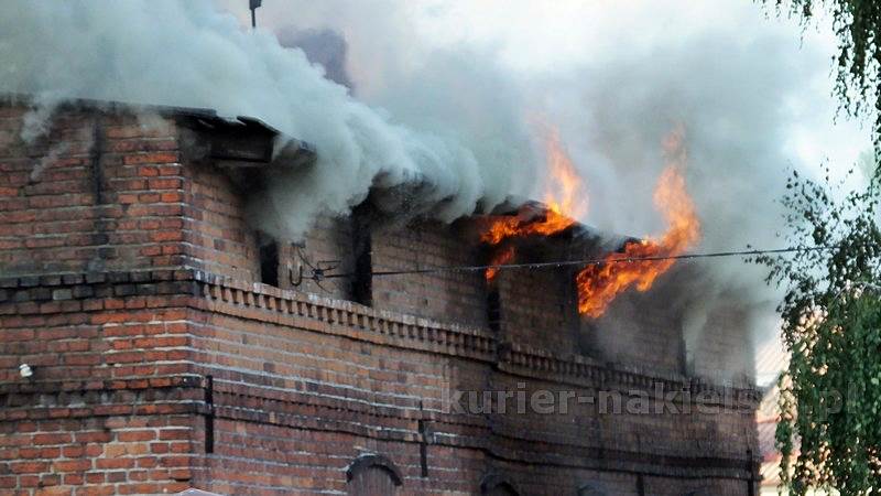 Pożar budynku przy Placu Konopnickiej w Nakle nad Notecią