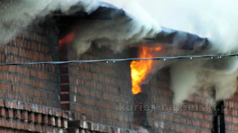 Pożar budynku przy Placu Konopnickiej w Nakle nad Notecią