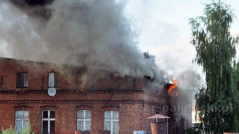 Pożar budynku przy Placu Konopnickiej w Nakle nad Notecią