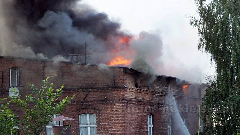 Pożar budynku przy Placu Konopnickiej w Nakle nad Notecią
