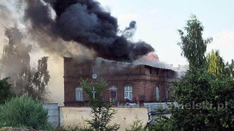 Pożar budynku przy Placu Konopnickiej w Nakle nad Notecią