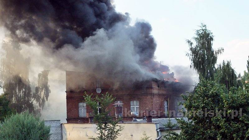 Pożar budynku przy Placu Konopnickiej w Nakle nad Notecią