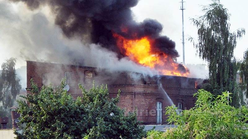 Pożar budynku przy Placu Konopnickiej w Nakle nad Notecią