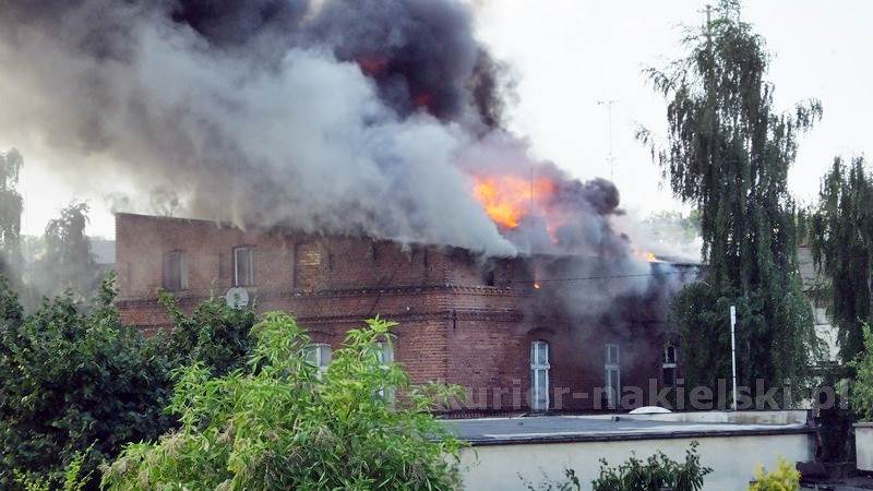 Pożar budynku przy Placu Konopnickiej w Nakle nad Notecią