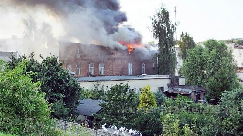 Pożar budynku przy Placu Konopnickiej w Nakle nad Notecią