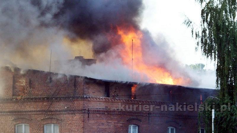 Pożar budynku przy Placu Konopnickiej w Nakle nad Notecią