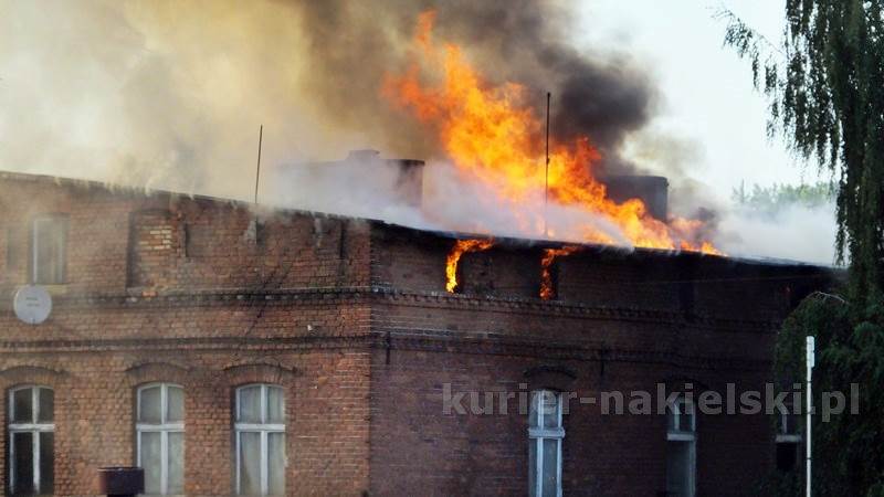 Pożar budynku przy Placu Konopnickiej w Nakle nad Notecią
