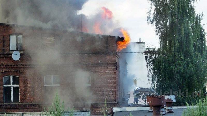 Pożar budynku przy Placu Konopnickiej w Nakle nad Notecią