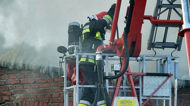 Pożar budynku przy Placu Konopnickiej w Nakle nad Notecią