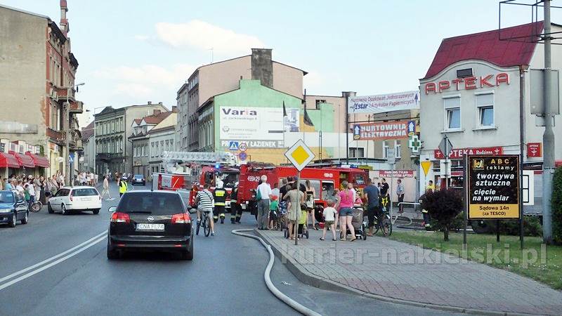Pożar budynku przy Placu Konopnickiej w Nakle nad Notecią