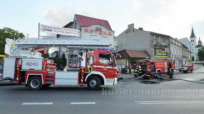Pożar budynku przy Placu Konopnickiej w Nakle nad Notecią