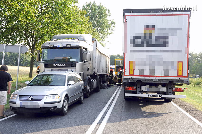 Wypadek w Dąbrówce Słupskiej i kolizja w Szubinie
