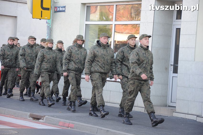 Ślubowanie i przysięga I klasy wojskowej Technik Logistyk z ZSP w Szubinie