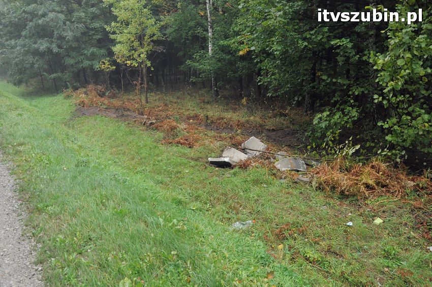 Opel Vectra wypadł z drogi