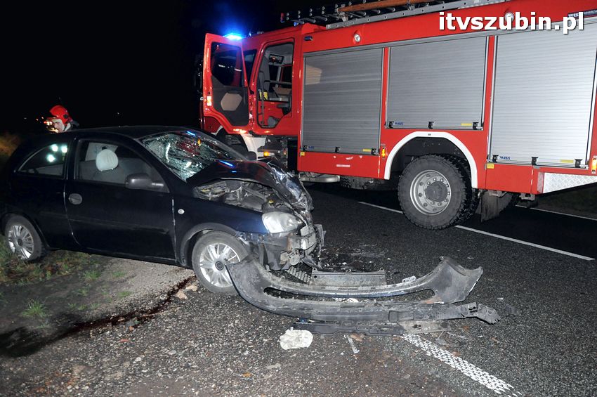 Kolizja drogowa Opla z Tirem