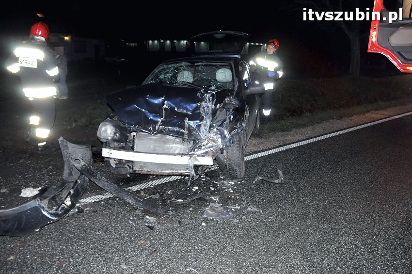 Kolizja drogowa Opla z Tirem