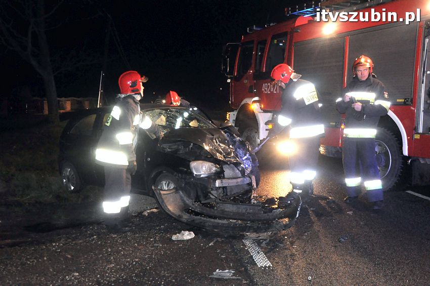 Kolizja drogowa Opla z Tirem