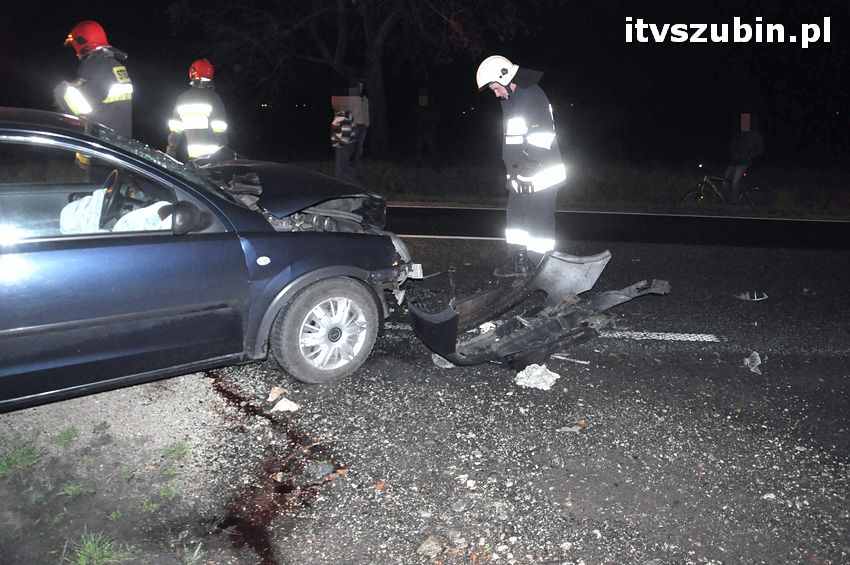 Kolizja drogowa Opla z Tirem
