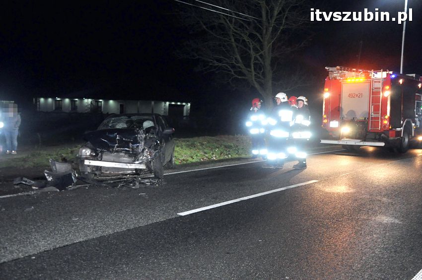 Kolizja drogowa Opla z Tirem