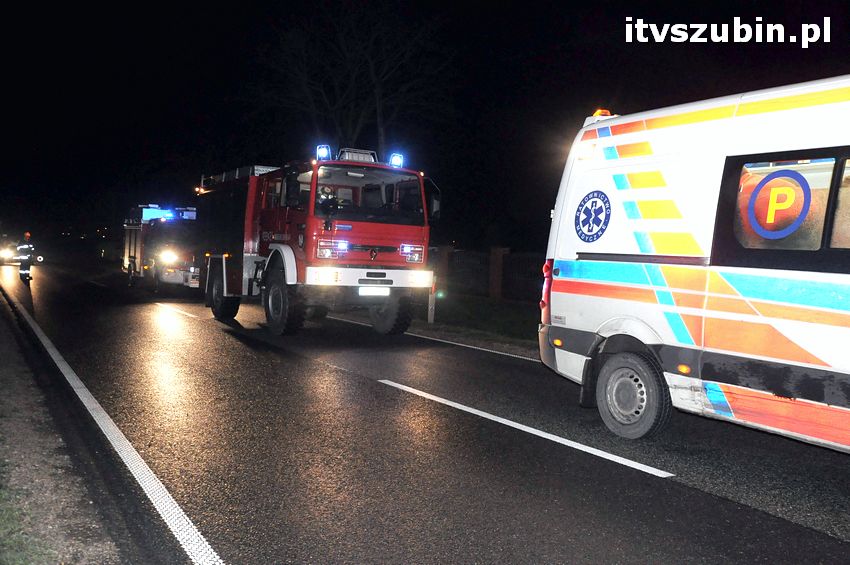 Kolizja drogowa Opla z Tirem