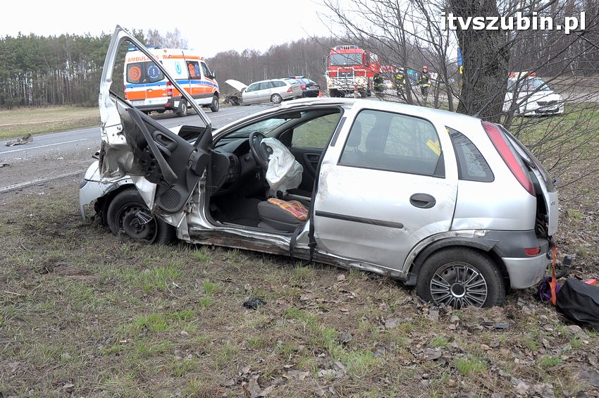 Wpadek na krajowej piątce, kierujący oplem miał 1,5 promila