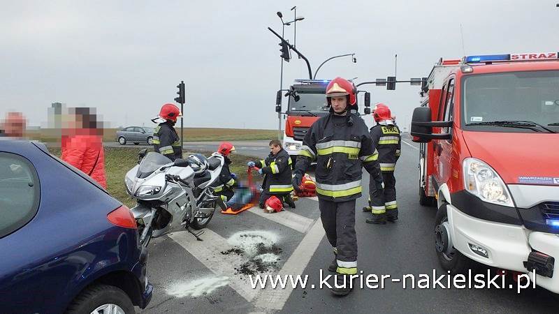 Motocyklista trafił do szpitala