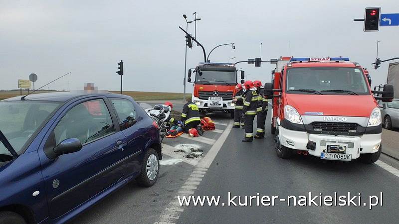Motocyklista trafił do szpitala