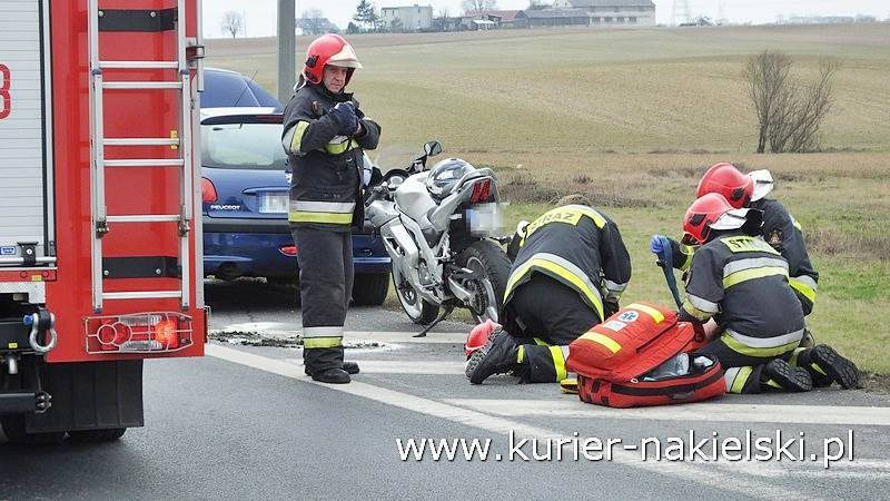 Motocyklista trafił do szpitala