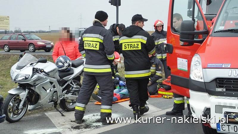 Motocyklista trafił do szpitala