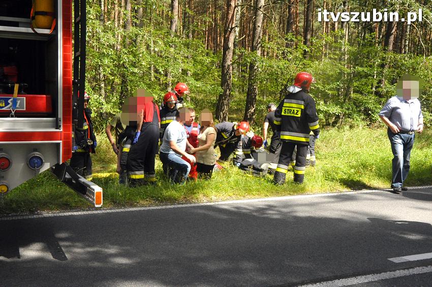 Tragiczny w skutkach wypadek na trasie Szubin - Łabiszyn. Śmierć na miejscu poniósł motocyklista