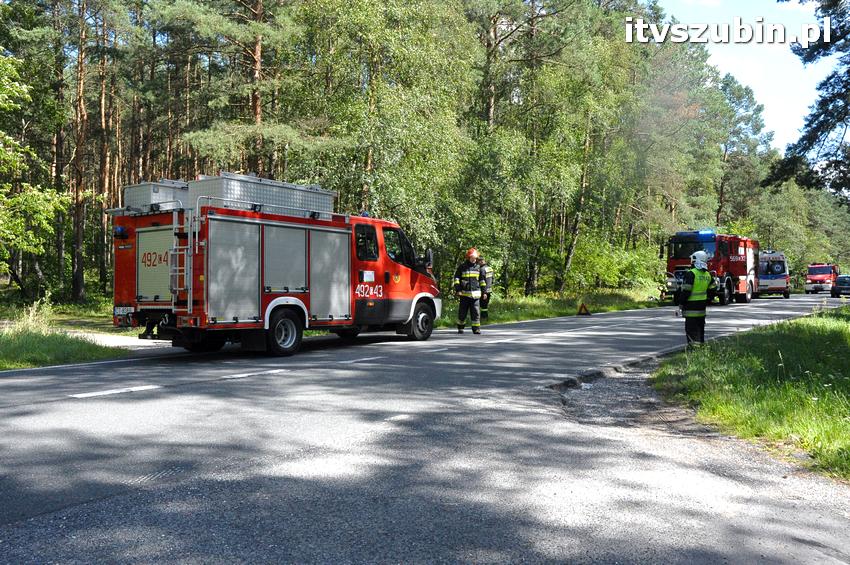 Tragiczny w skutkach wypadek na trasie Szubin - Łabiszyn. Śmierć na miejscu poniósł motocyklista