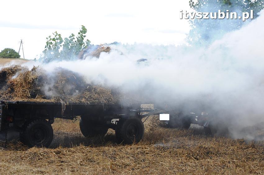 Pożar przyczep ze słomą na krajowej piątce