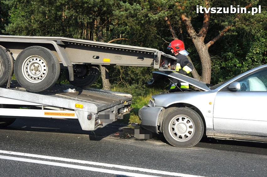 Kolizja 4 pojazdów na krajowej piątce w Nowym Świecie