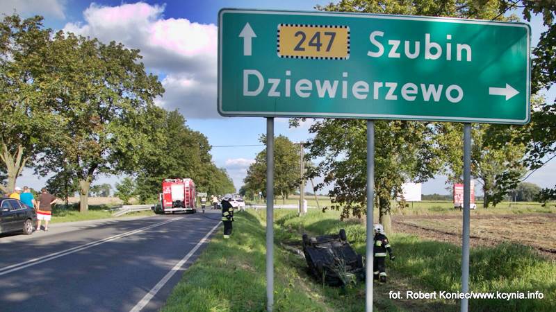 Dachowała po wyprzedzaniu na skrzyżowaniu